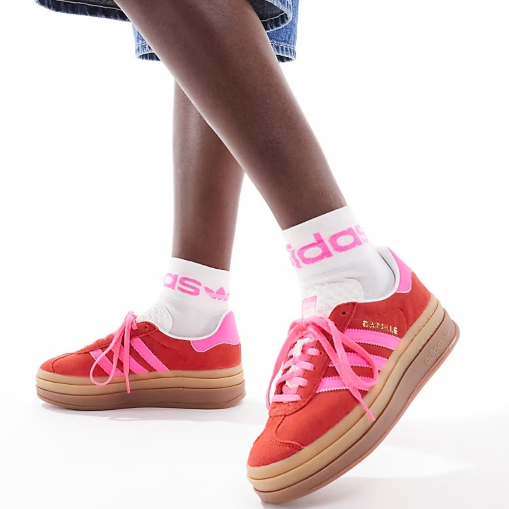 Adidas Women's Bold Red and Pink Sneakers